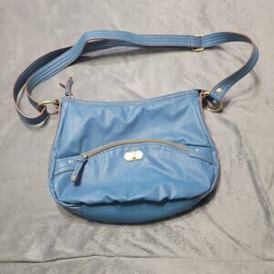 Relic Fossil Prescott Faux Leather Crossbody Bag Blue Boho Zip Pockets Y2K Purse